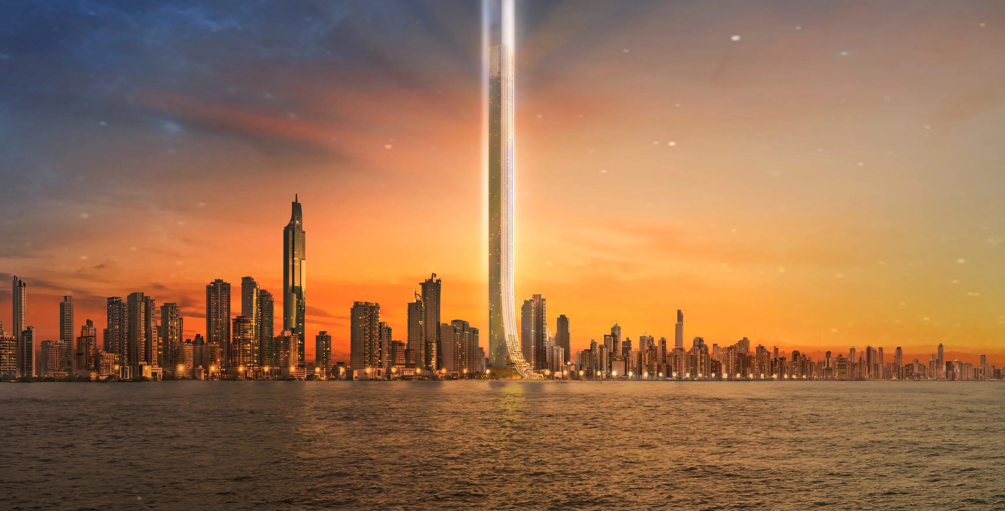 Render da Senna Tower na orla de Balneário Camboriú